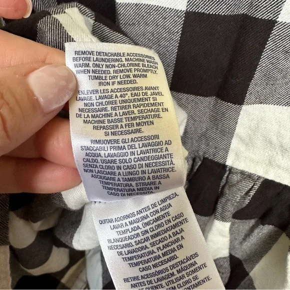 Ralph Lauren black & white buffalo plaid flannel dress 2T - Picture 7 of 9